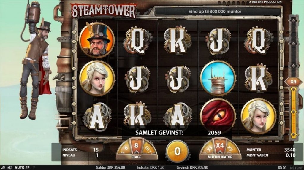 Gameplay des Steam Tower-Slots